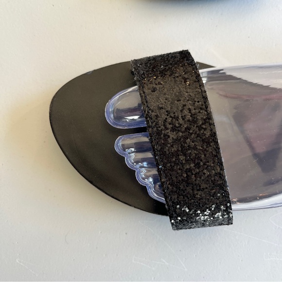 Xhilaration Black Sequins Size 8 Sandals - Picture 7 of 12